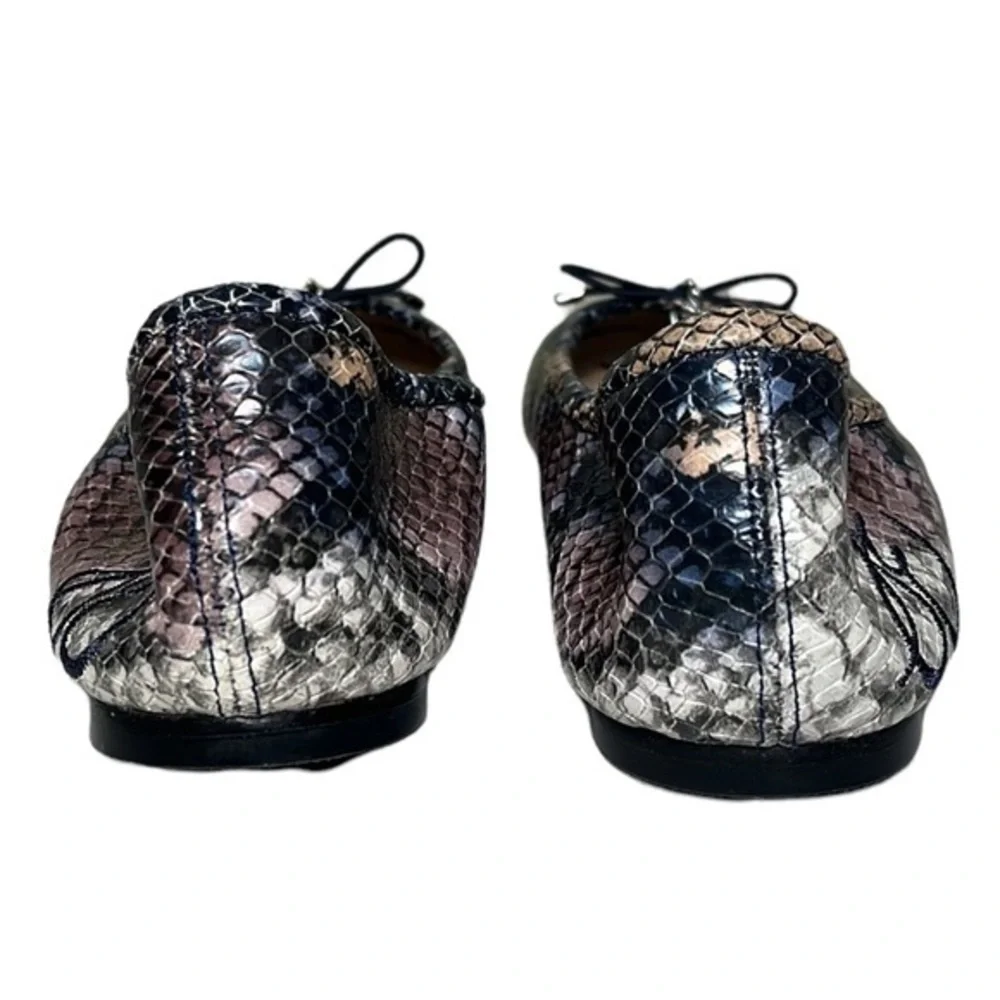 Sam Edelman Felicia Flat Smokey Blue Snake size 6 1/2